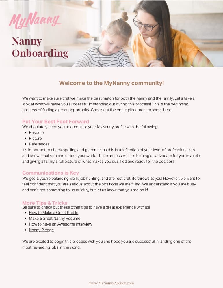 MyNanny: Onboarding